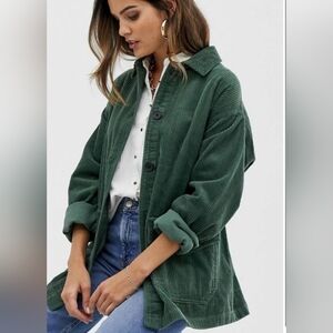 ASOS Design Cord Belted Jacket Green Size 0